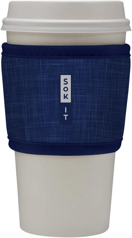 Sok It HotSok Coffee & Tea Reusable Insulated Neoprene Cup Sleeve (Blue Jean)