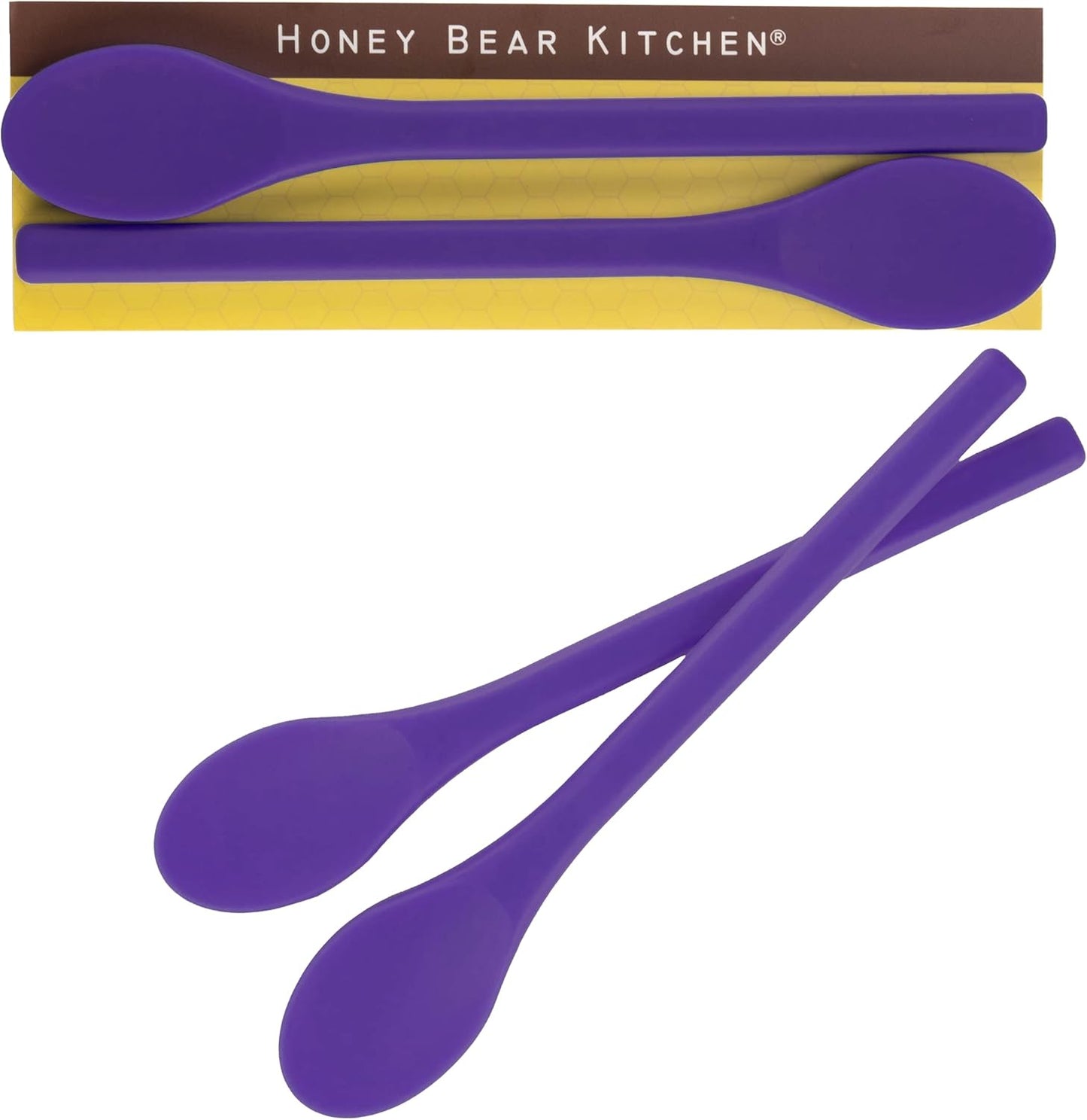 Honey Bear Kitchen Silicone Stirring Spoon (Set of 2, Ultra Violet) for Coffee & Tea