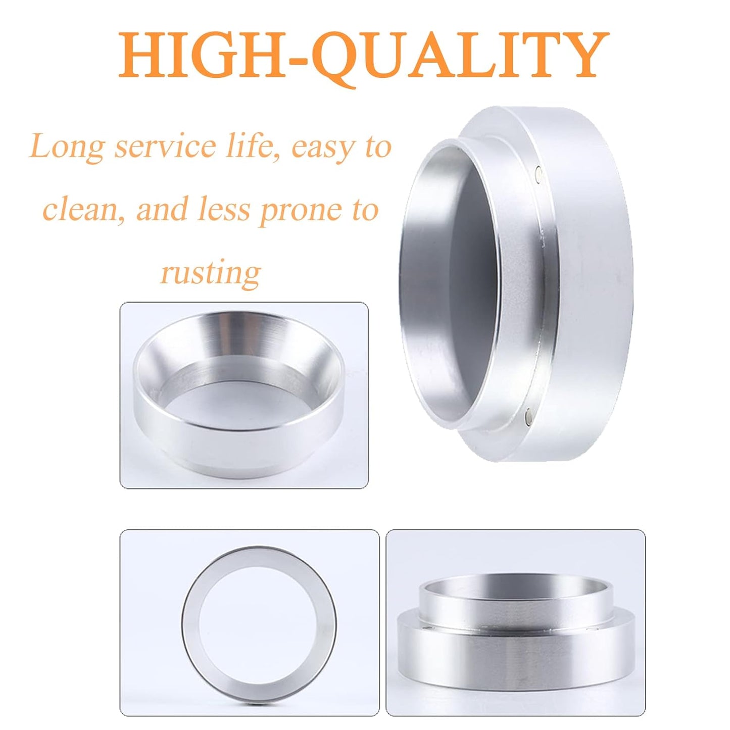 Espresso Dosing Funnel Precision Aluminum Alloy Coffee Dosing Ring Accessories Set for Portafilter Hands-Free (51mm)