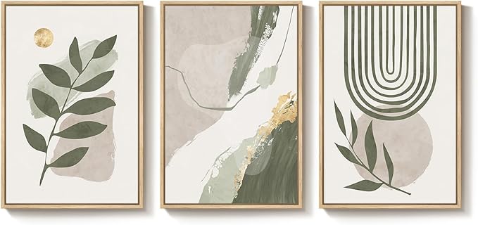 3 Piece Large Framed Abstract Boho Wall Art - Image 6