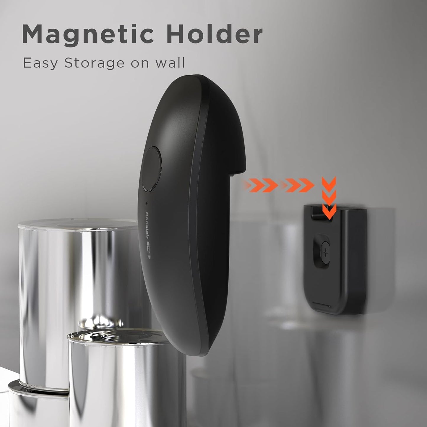 Ultrablade PRO Auto Stop USB Rechargeable Can Opener for Kitchen for Seniors with Arthritis, Long Battery Life, Handfree One Touch, Side Cut for Smooth Edge, Wall Mounted Small Size, Brown