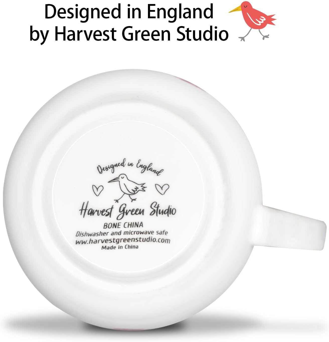 Mom Mugs for Daily Coffee and Tea, Premium 20 oz Bone China Coffee Tea Hug Mug, Perfect Holiday, Birthday, and Mother's Day Gift for Moms, Designed in England by Harvest Green Studio