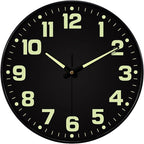 Glow in The Dark Wall Clock Non Ticking, 10 inch Silent Wall Clocks Battery by MABPEDO