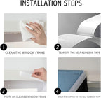 AJAZZ 100% Black Out Curtains Adhesive Blackout Temporary Curtain Rod No - Image 3