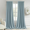 MIULEE Slate Blue Back Tab Blackout Curtain 96 Inch Long 2 Panels Set by MIULEE