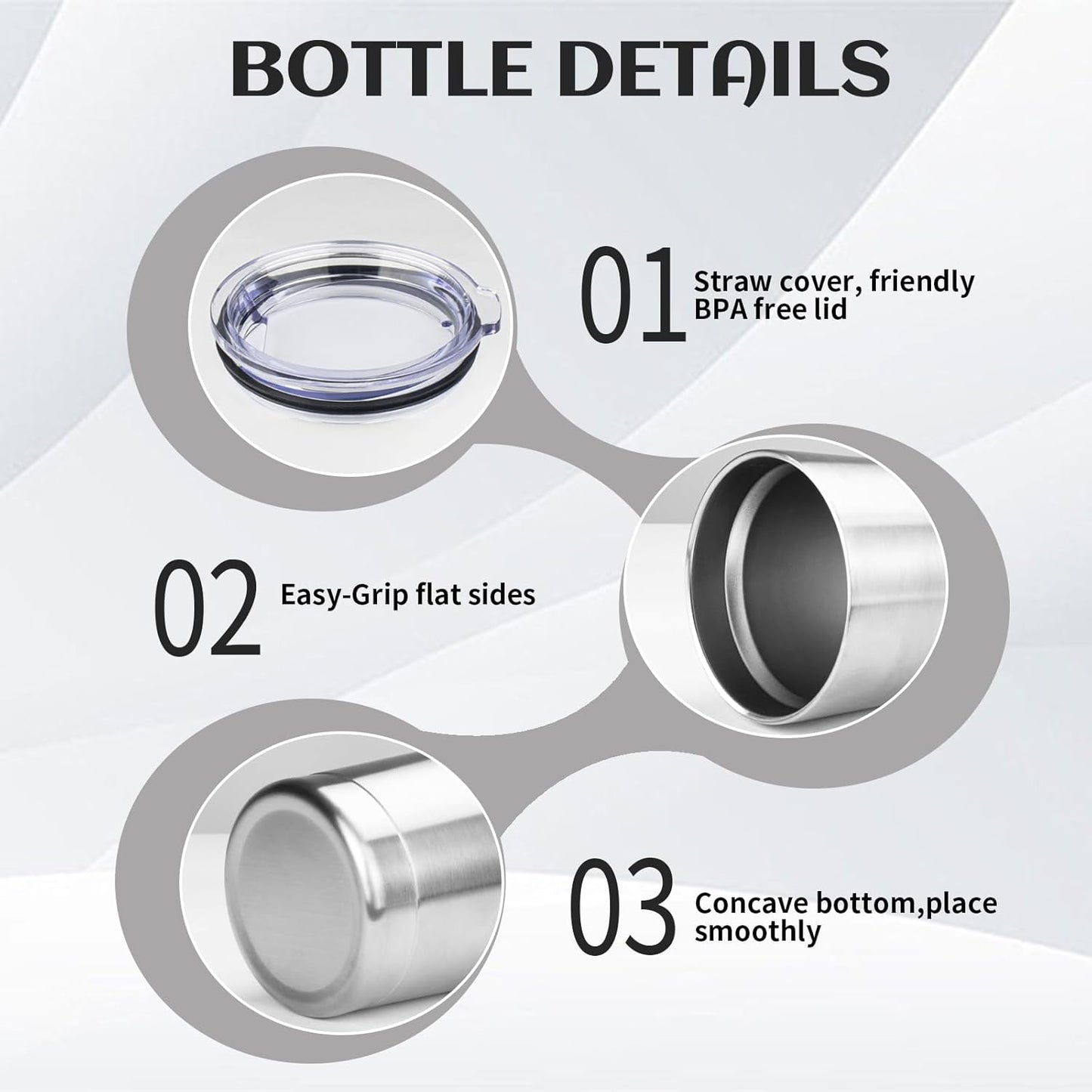 StarSpeed 20oz Tumbler Bulk with Lid, Stainless Steel Insulated Tumblers Double Wall Vacuum Insulated Travel Mug, Powder Coated Coffee Cups for Hot and Cold Drinks(Silver,6)