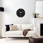XFM Black Wall Clock 16 Inch Simple Wall Clocks Battery Operated Modern - Image 2