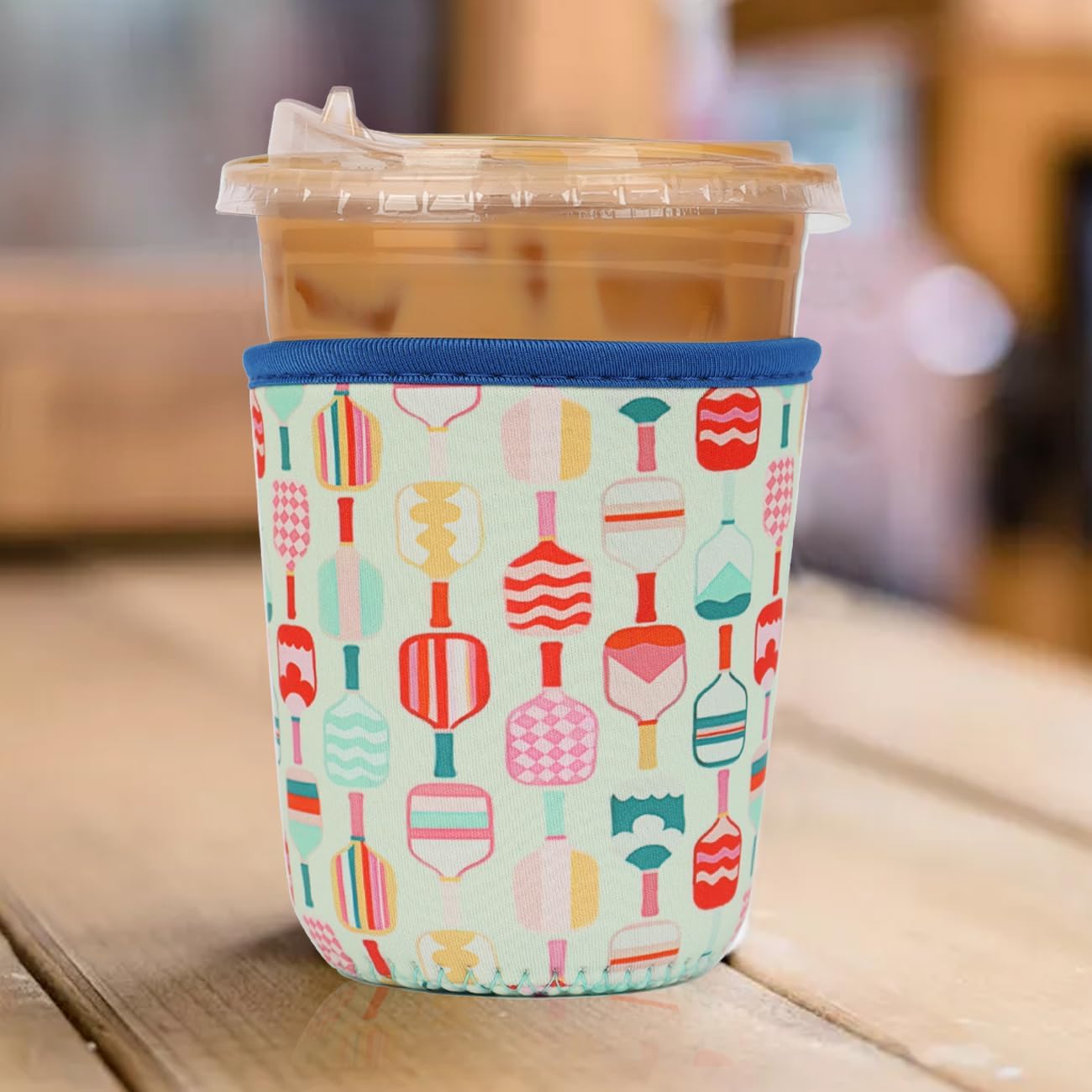 Reusable 3-Pack Iced Coffee Cup Sleeve, Insulated Neoprene, Beverage Holder for Iced Coffee, Durable Drink Sleeve for Cold Beverages, Pickleball Play