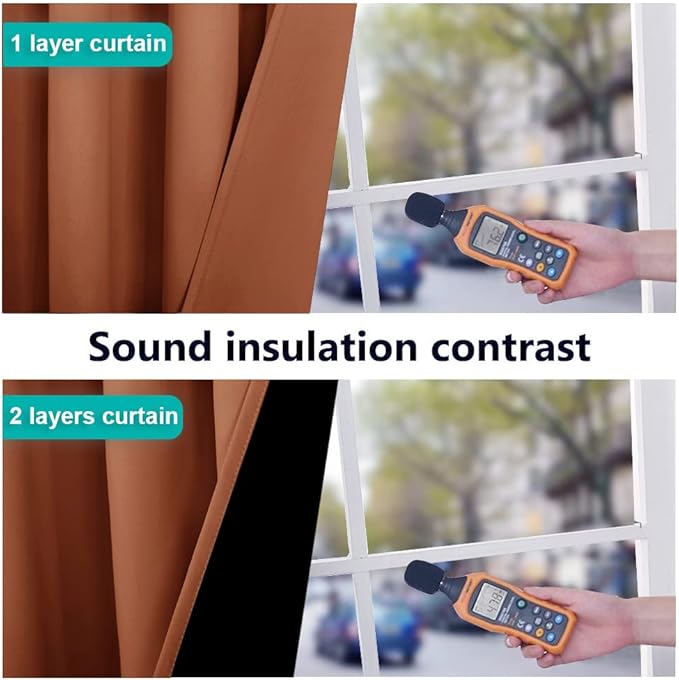 NICETOWN 100% Blackout Curtains 54 inches Long, Double-Deck Completely Blackout - Image 4