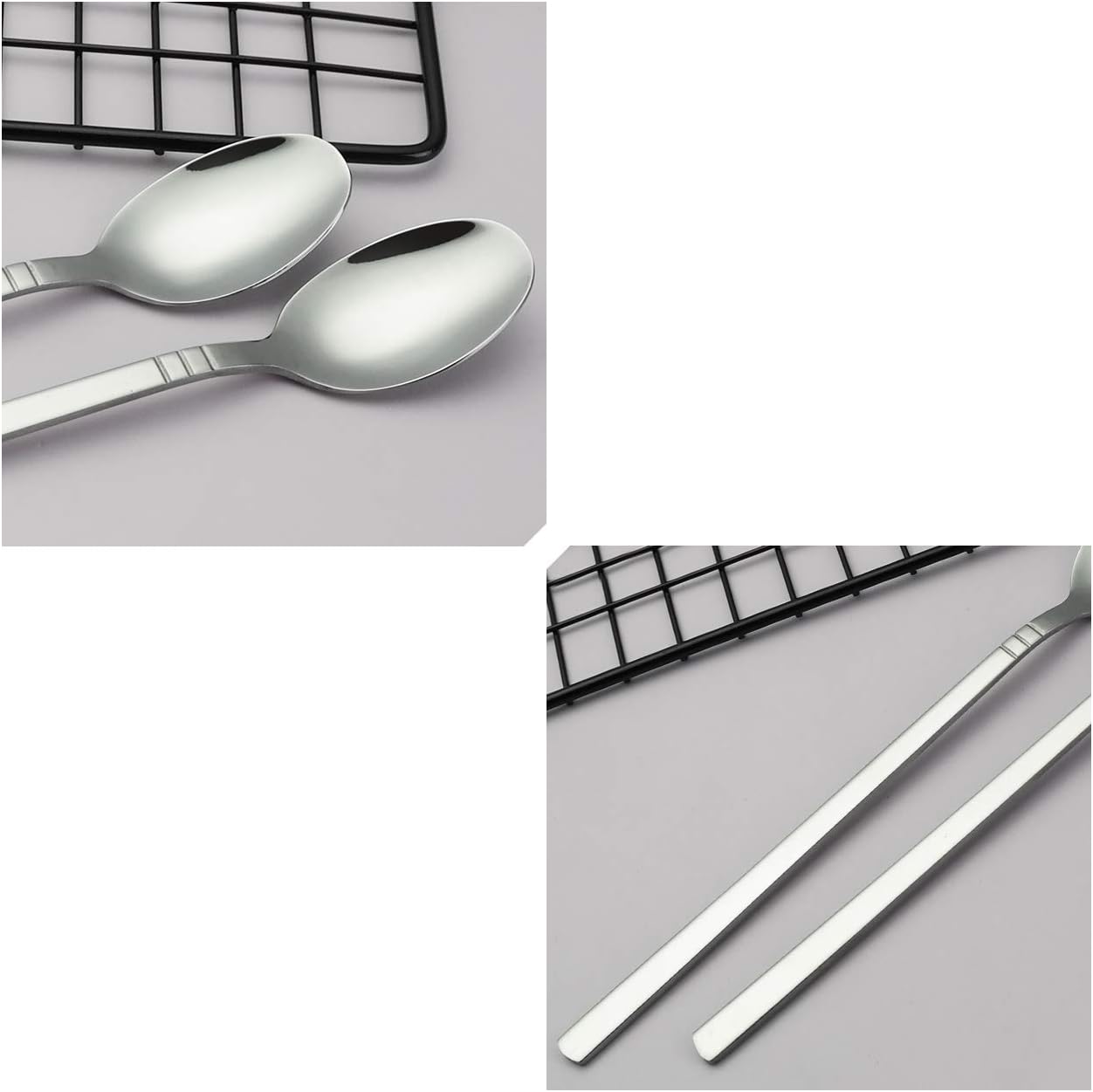 Morcte 12 Piece Long Ice Tea Spoon, Stainless Steel Long Handle Stirring Spoon