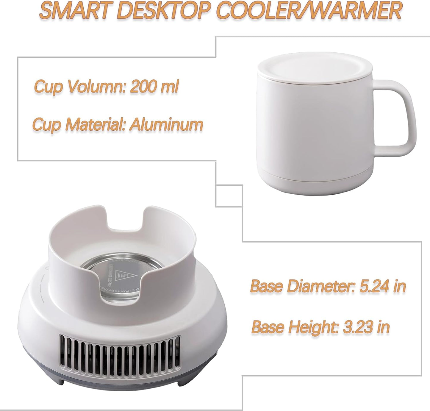 Coffee Warmer, Cup Cooler and Warmer for Desktop, Smart Beverage and Drink Cooling 2 -in-1