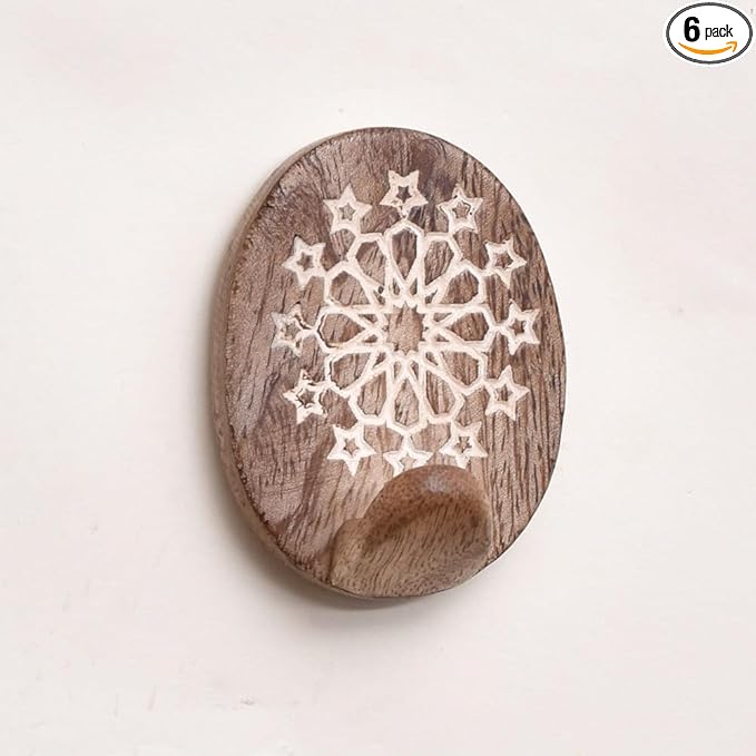 Indian Shelf Brown Style 6 Wood Wall Hooks by IndianShelf