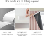 AJAZZ 100% Blackout Shades Window Cover Self Adhesive Curtains Sticky Curtain - Image 3