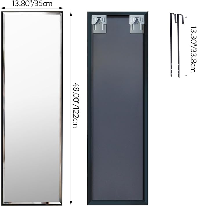 PETAFLOP 14x48 Inch Full Length Mirror Wall Mounted, Large Body Door Mirror - Image 2