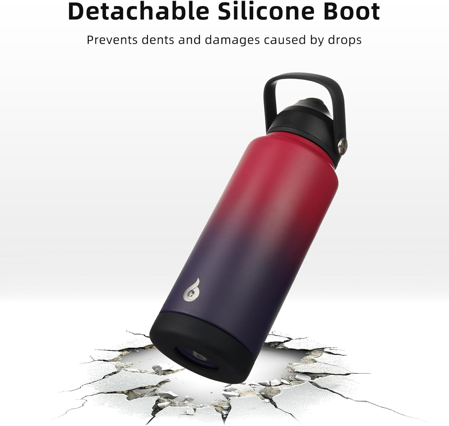 BJPKPK Water Bottle with Straw Lid, 24oz Vacuum Insulated Water Bottles, Metal Stainless Steel Thermos for Sports, Travel, BPA Free Leak Proof Thermos, Cups, Flasks, Tumblers,Charming Red