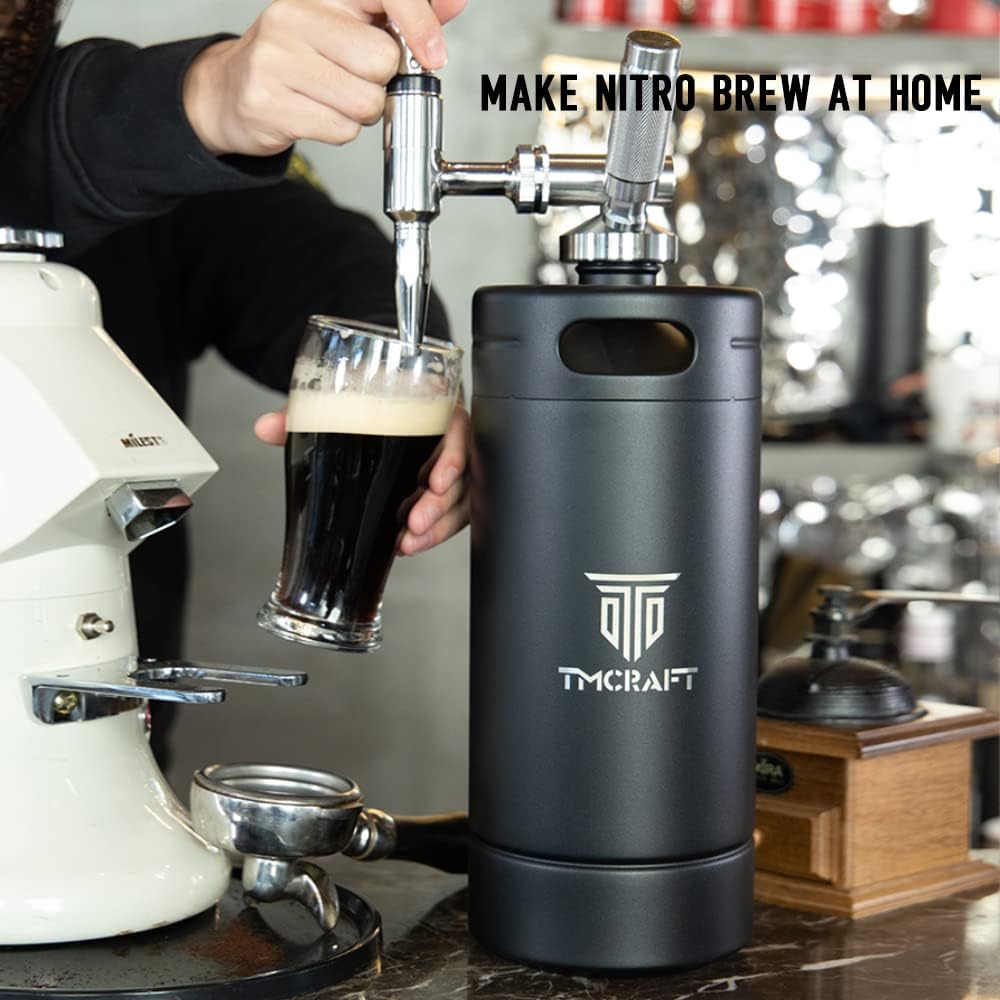 TMCRAFT 128oz Nitro Cold Brew Coffee Maker, Home Brew Coffee Keg with Stainless Steel Stout Creamer Faucet & Pressure Relieving Valve