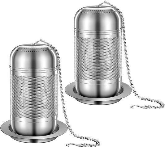 2Pack 316 Stainless Steel Tea Infuser for Loose Leaf Tea Reusable Tea Steeper Extra Fine Mesh Tea Infuser Tea Strainer for Loose Leaf Tea Spices and Seasonings (2 Pack - Large)