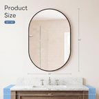 DUMOS 20" x 30" Oval Bathroom Mirror, Tempered Glass, Morden Vanity Mirror - Image 3