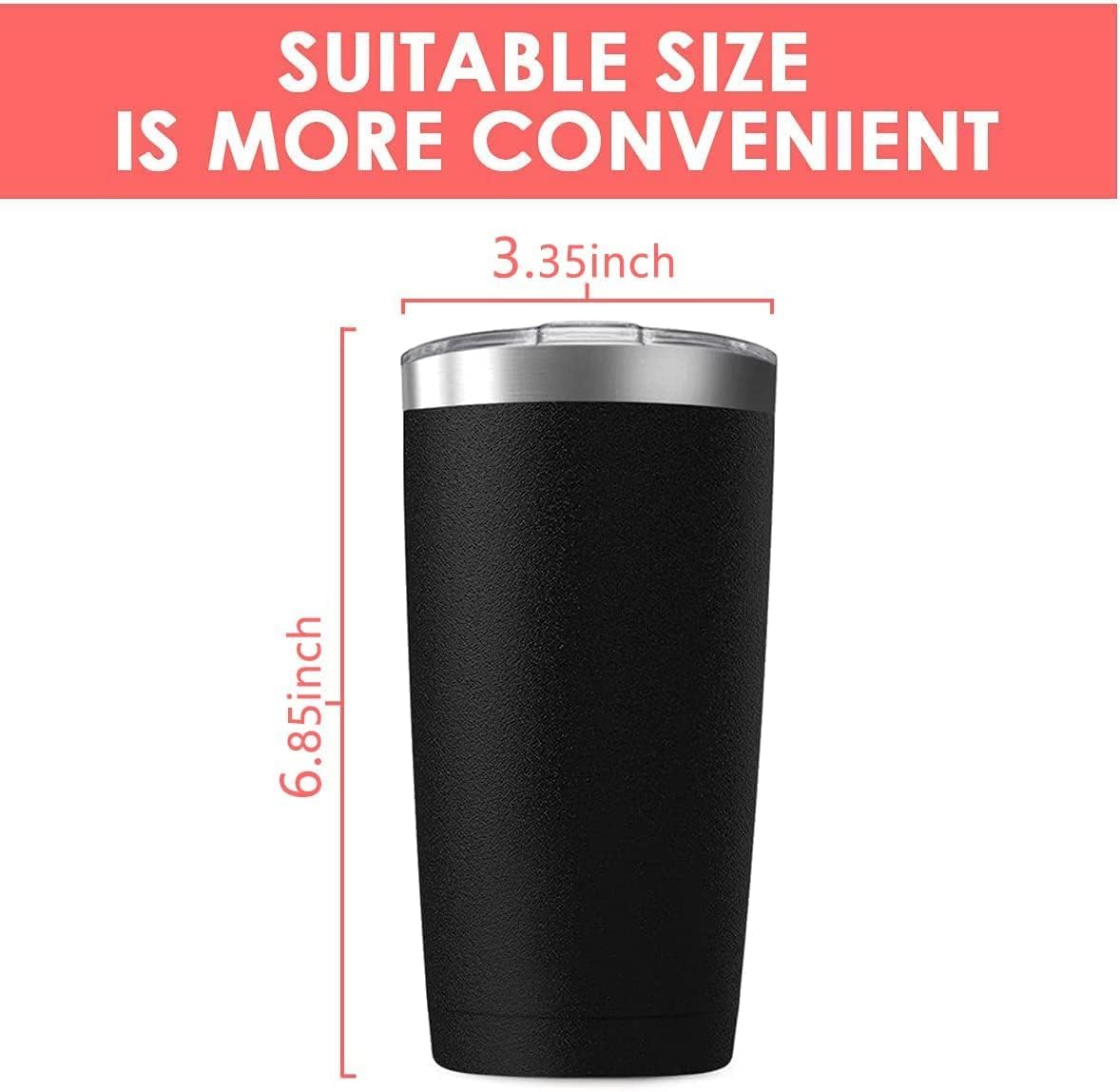 20oz Tumbler Vacuum Insulated Travel Mug with Lids, Stainless Steel Double Wall Bulk Cup for Home, Office, Outdoor Suitable for Vehicle Cup Holders