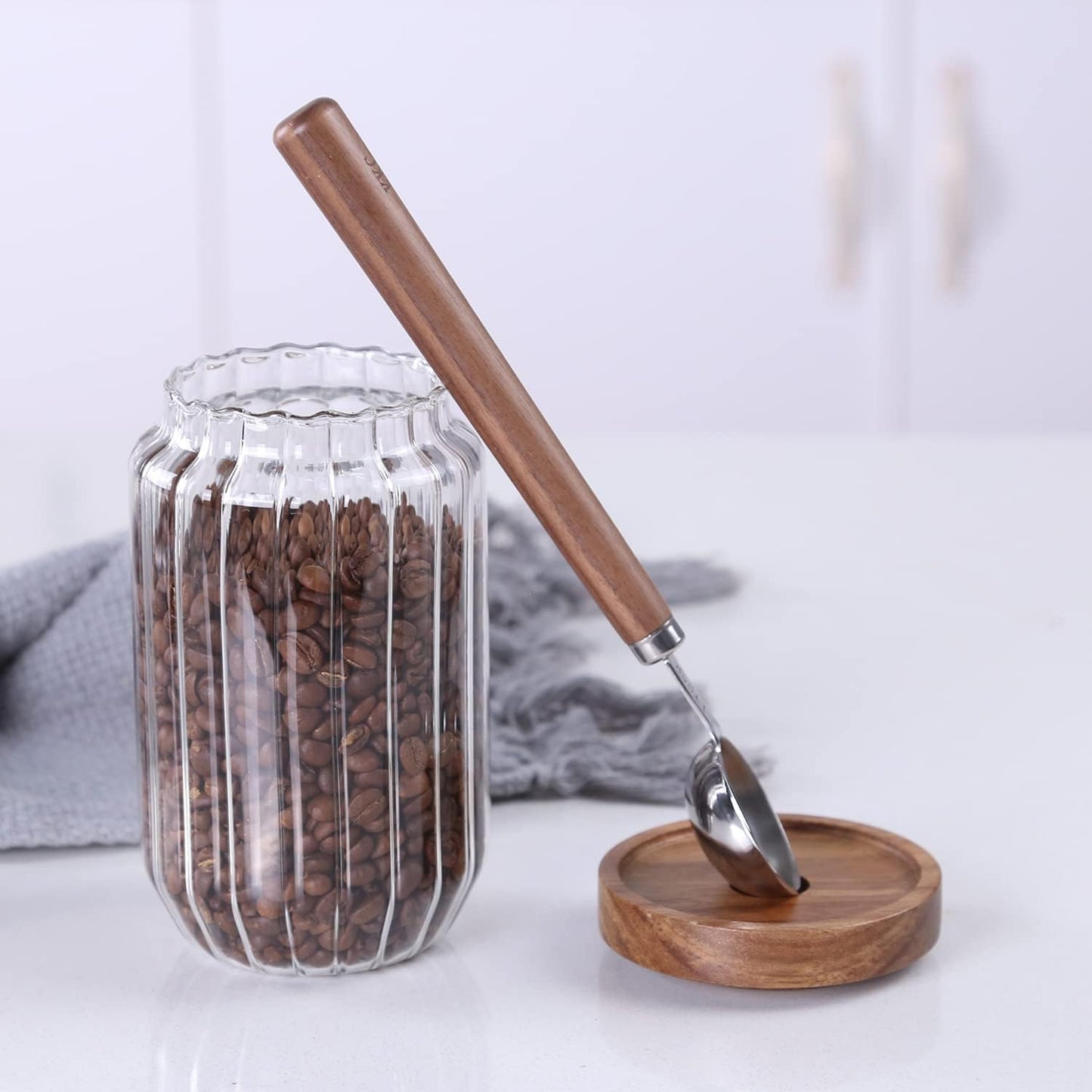 KKC HOME ACCENTS Wooden Long Handle Coffee Scoop - 1 tbsp, 9.17 inch