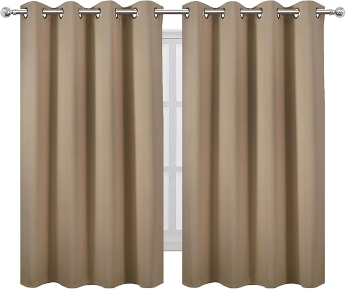 LEMOMO Natural Thermal Blackout Curtains/52 x 54 Inch/Set of 2 Panels Room - Image 2
