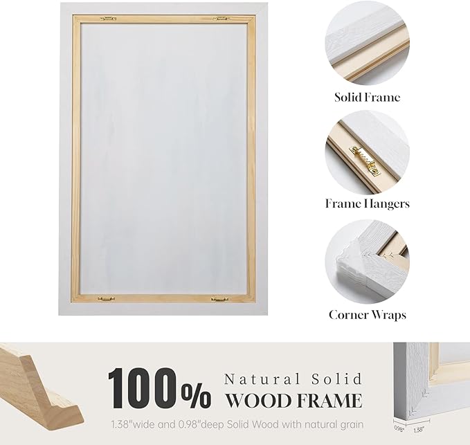 Framed Coastal Wall Art for Living Room, Large Modern Watercolor Botanical - Image 7