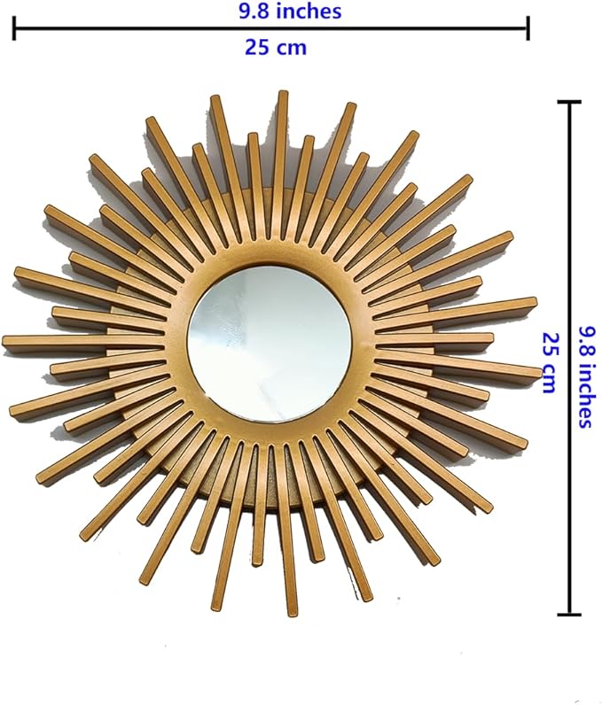 Gold Mirrors for Wall Decor Pack of 3. Round Mirrors.Rays of Light and Annual - Image 7