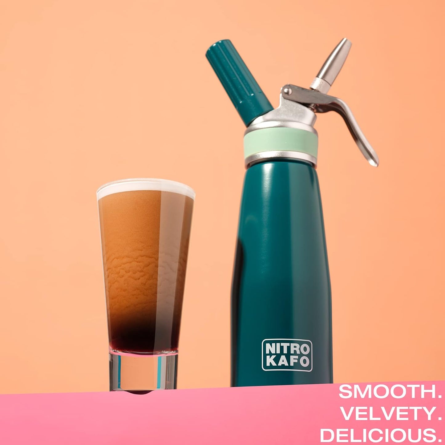 0.5L Nitro Coffee Maker, Aluminum Nitro Cold Brew Coffee Maker with Special Nitro Diffuser Nozzle & Cold Brew Maker for Making Nitro Cold Brew, 1 Pint/0.5L