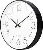 8 Inch Small Black Wall Clocks Silent Non Ticking Battery Operated - Image 5
