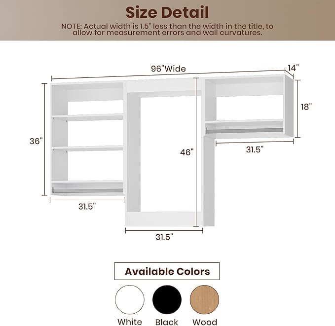ROOMTEC Modular Closet System, Wall-Mounted Wooden Tower - Image 9