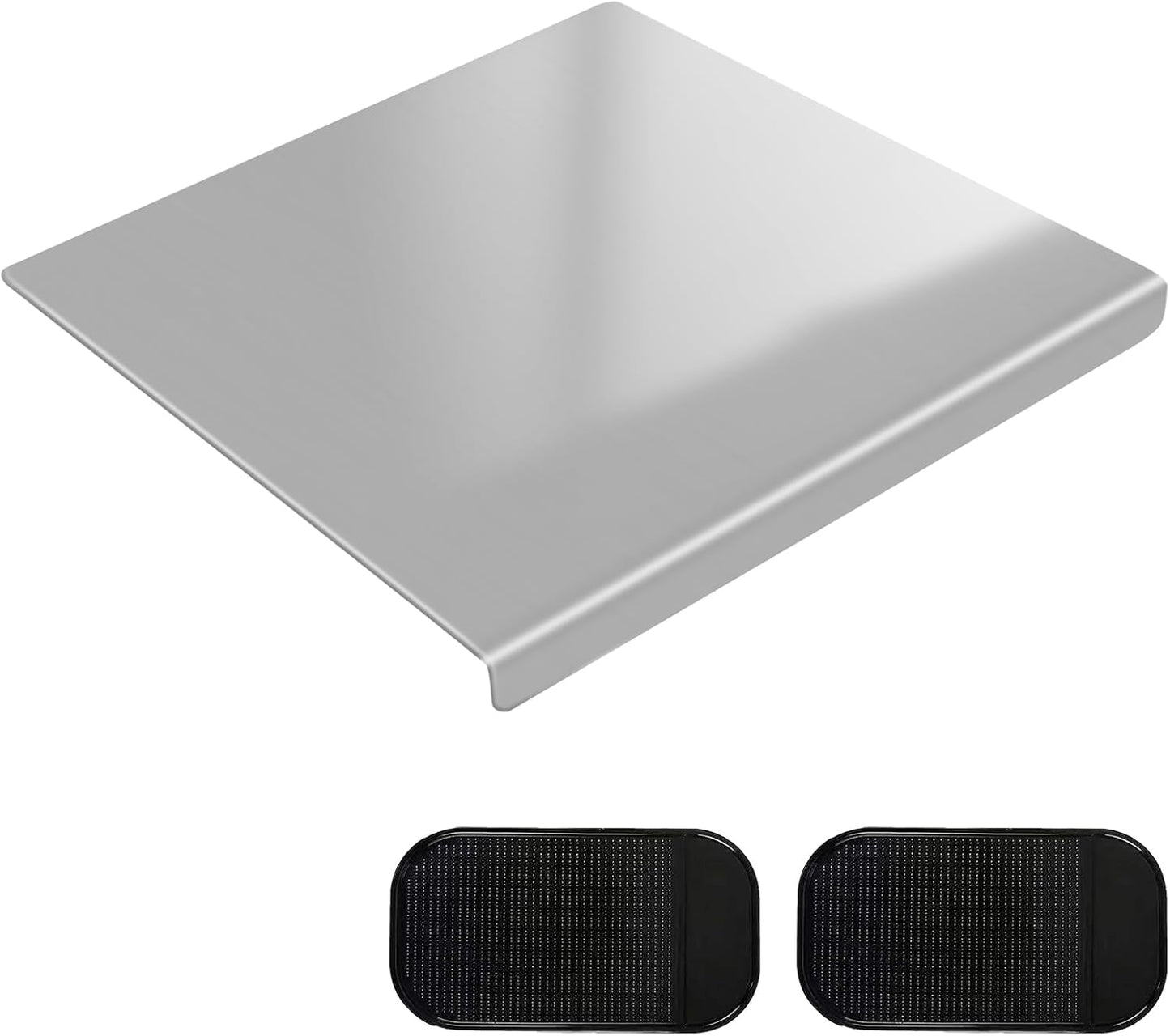 304 Stainless Steel Cutting Board with 2 Pack Non-Slip Mats, Yoposeo Heavy Duty Baking Cutting Chopping Boards for Kitchen, Meat, Fruits, Vegetables, Bread and Baking (11.8" X 11.8"/ 30 X 30cm)