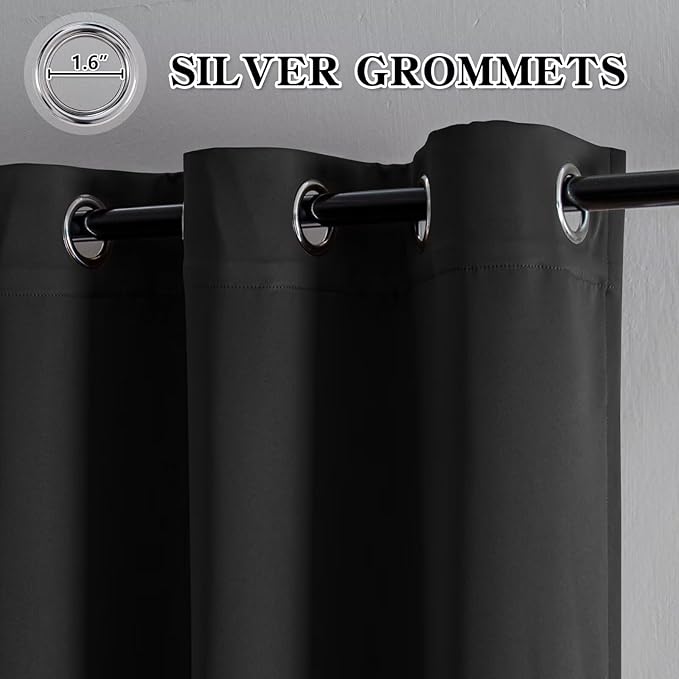 IGEMAEVE Blackout Curtains 72 Inch Length 2 Panels Set, Grommet Energy Saving - Image 2