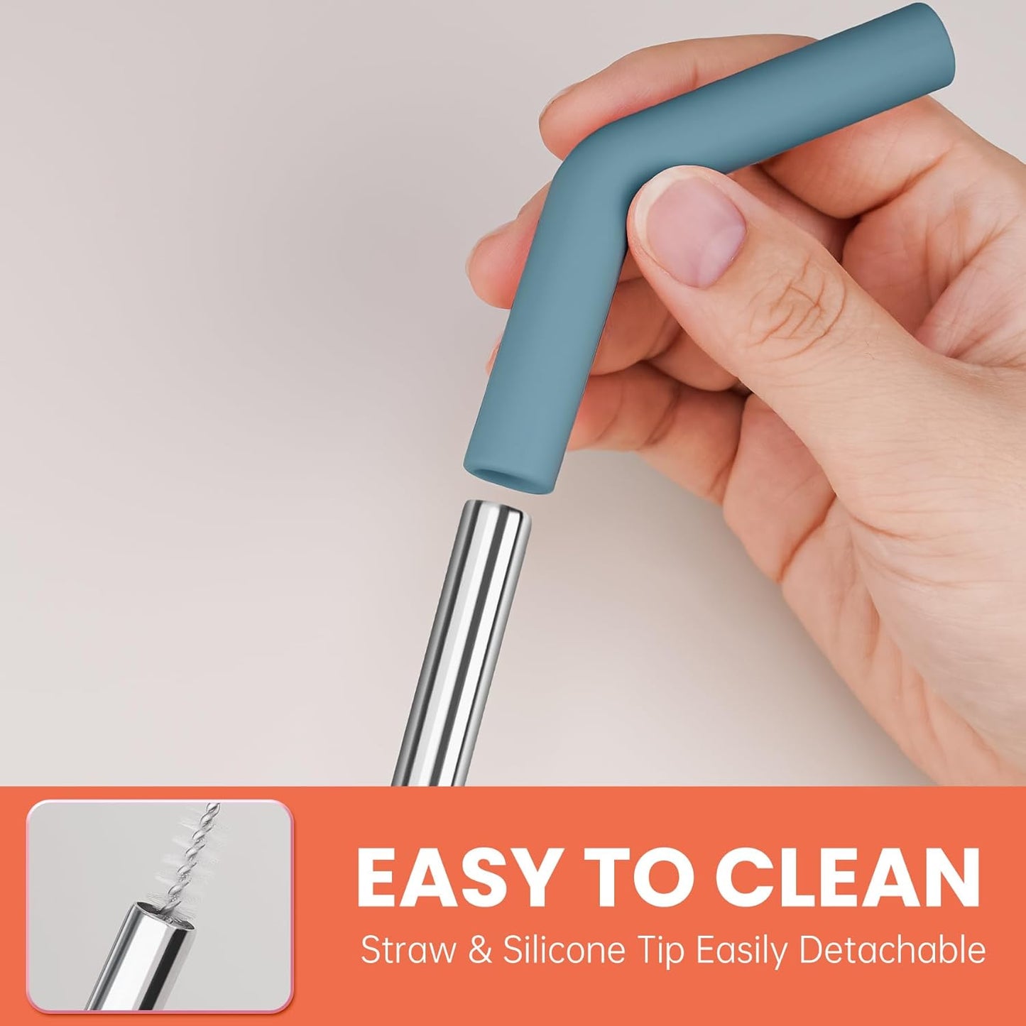 Tomorotec 6-Pack Reusable Stainless-Steel Straws with Silicone Tips, 3 Sizes Compatible with Stanley Tumblers 40OZ 30OZ 20OZ 14OZ, Dishwasher Safe, Includes 2 Cleaning Brushes (Dark Rainbow)