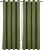LEMOMO Blackout Curtains 52 x 90 Inch Long Olive Green Curtains Set of 2 Panels - Image 2