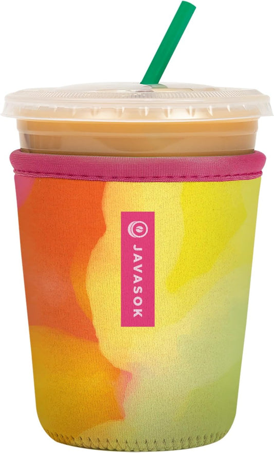 Sok It JavaSok Iced Coffee & Cold Soda Insulated Neoprene Cup Sleeve (Color Burst, Small: 16-20oz)