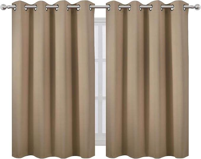 LEMOMO Natural Thermal Blackout Curtains/52 x 45 Inch/Set of 2 Panels Room - Image 2