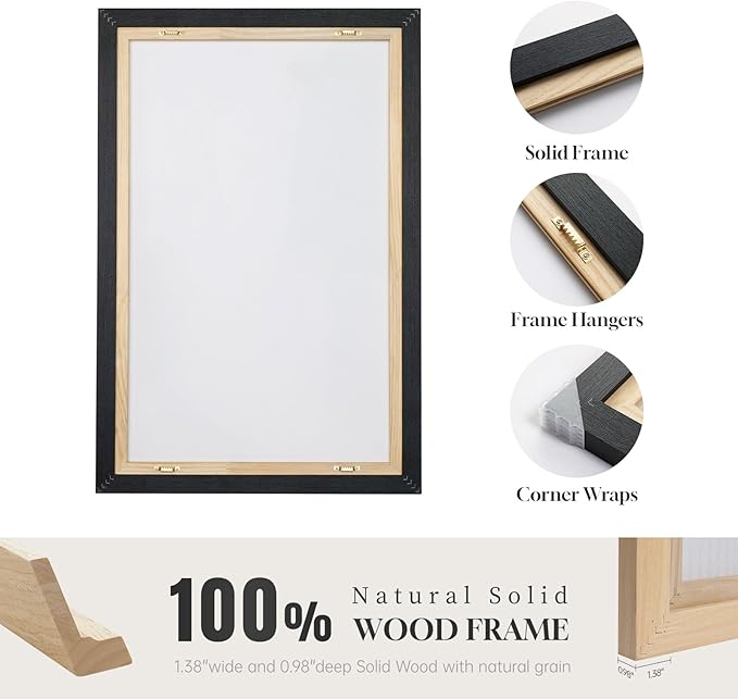 Large Framed Modern Abstract Wall Art Set of 2, Canvas Prints Paintings Artwork - Image 6