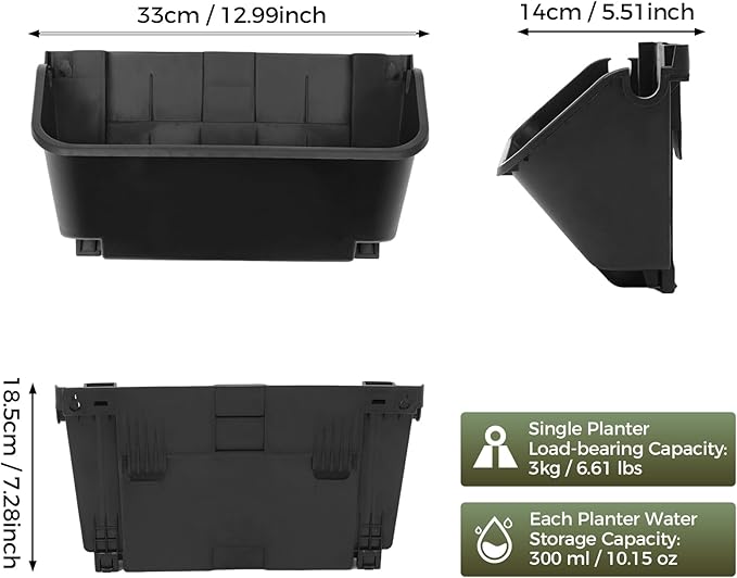 24 Pack Vertical Garden Planter, 13 inch Wall Mounted Planter - Image 4