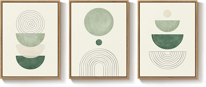 3 Piece Framed Minimalist Boho Canvas Wall Art - Image 6