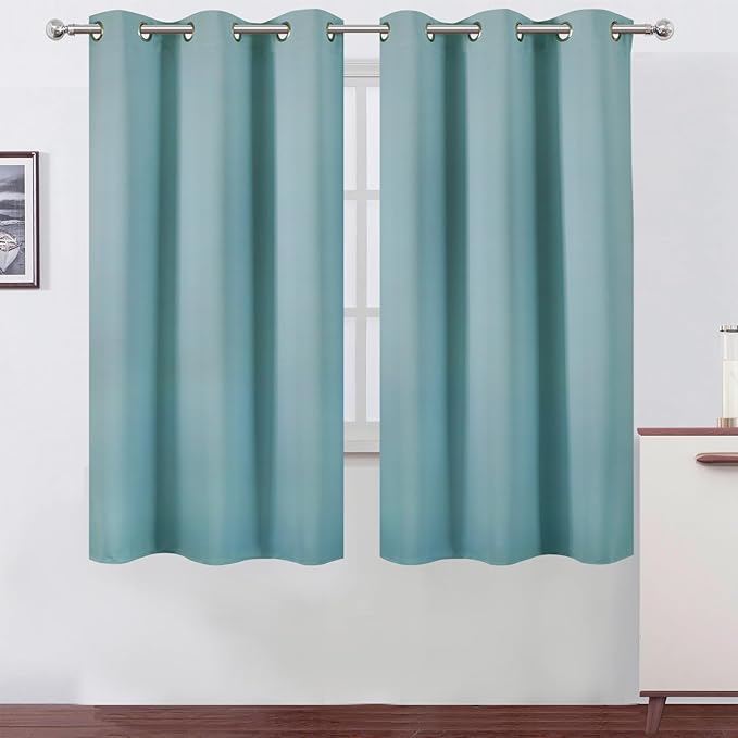 LEMOMO Stone Blue Thermal Blackout Curtains/38 x 63 Inch/Set of 2 Panels Room by Lemomo