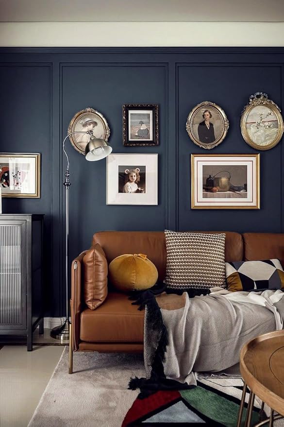 Safiyya 393"x17.7" Dark Blue Peel and Stick Wallpaper Contact Paper Solid Color - Image 5