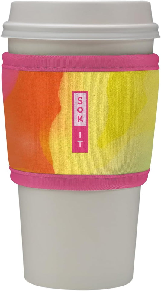 Sok It HotSok Coffee & Tea Reusable Insulated Neoprene Cup Sleeve (Color Burst)
