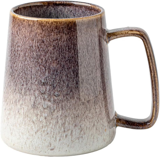 Large 24 oz Ceramic Coffee Mug with Large Handle, Vintage Coffee Cup, Extra Big Tea Cup for Office and Home, Dishwasher and Microwave Safe, Starry Purple