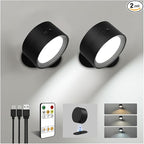 LED Wall Mounted Lights, Rechargeable Wall Sconces Lamp, 3 Color Temps & Remote by AMETHEUS