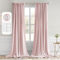 MIULEE Baby Pink Back Tab Blackout Curtains 120 Inch Long 2 Panels Set by MIULEE