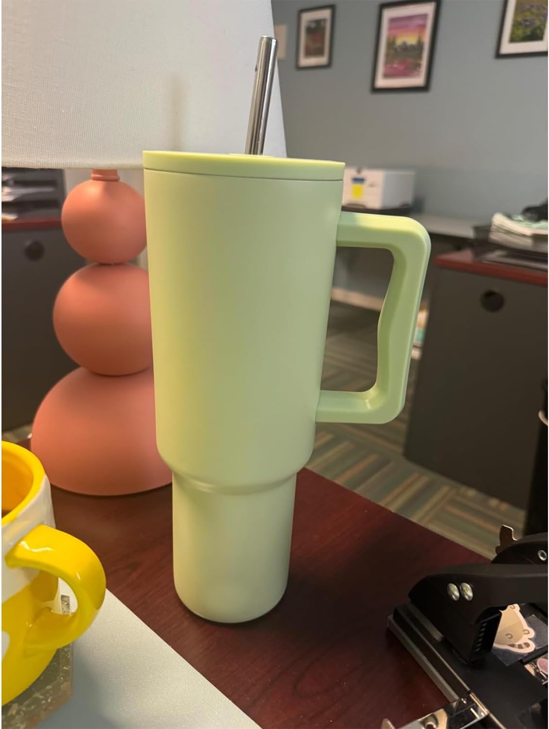 dcieiosul Set of 4 Reusable Metal Straws, Long Stainless Steel Straw with Cleaning Brushes and Case, Drinking for 40 oz and 30 oz Tumblers