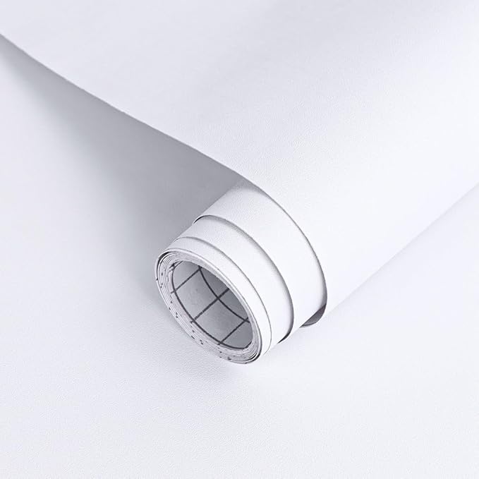 Arthome 17''x393'' White Contact Paper, Self Adhesive Wallpaper Waterproof PVC by ArthomeWALLDECOR
