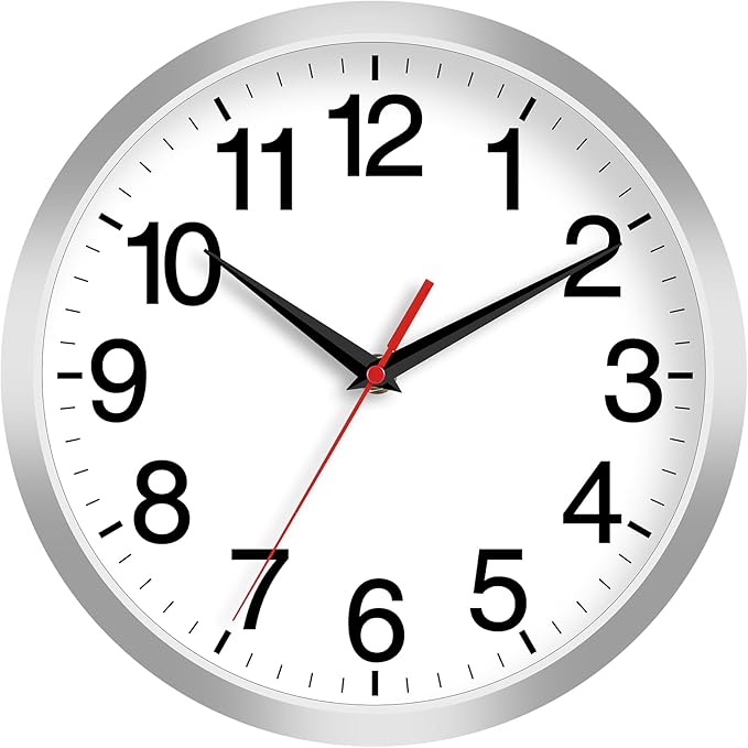 Rohioue Wall Clock Modern 10 Inch Battery Operated Silent Non Ticking Analog by RohioueWallClock