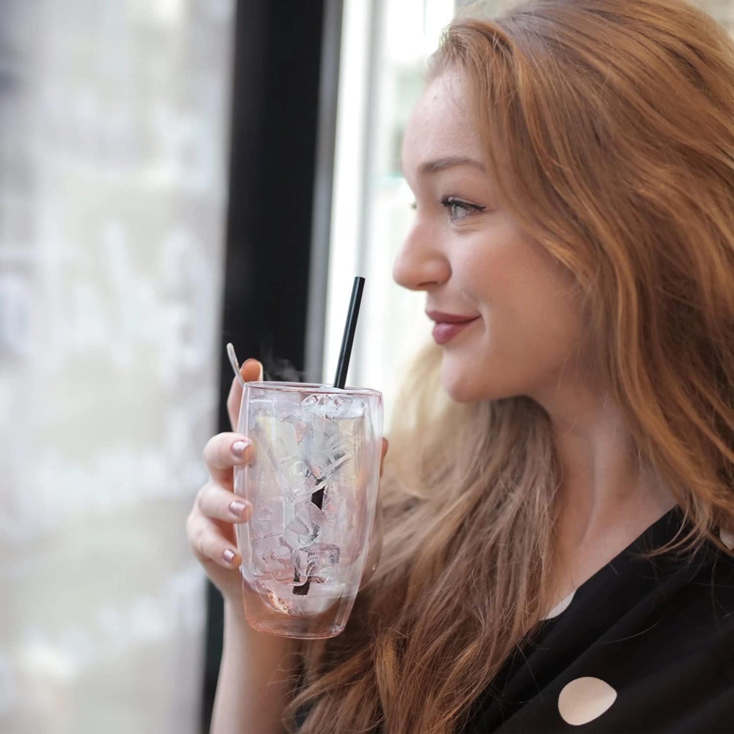 Glass Coffee Mugs Set of 2, Insulated Thermal Cups 15.2oz, Double Wall Clear Glass Coffee Cup for Tea/Juice/Milk, Latte Cappucino Espresso mug Glassware Gift for Christmas Birthday