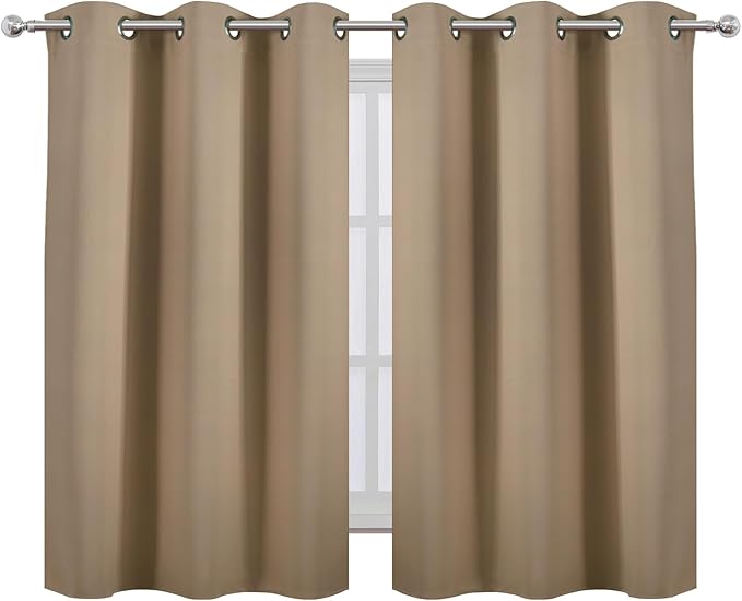 LEMOMO Natural Blackout Curtains/38 x 54 Inch/Set of Two Panels Grommet Living - Image 2